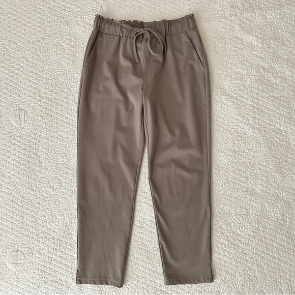 Joie Pants - Joie High Waisted Soft Drawstring Jogger Pants Taupe Size Medium